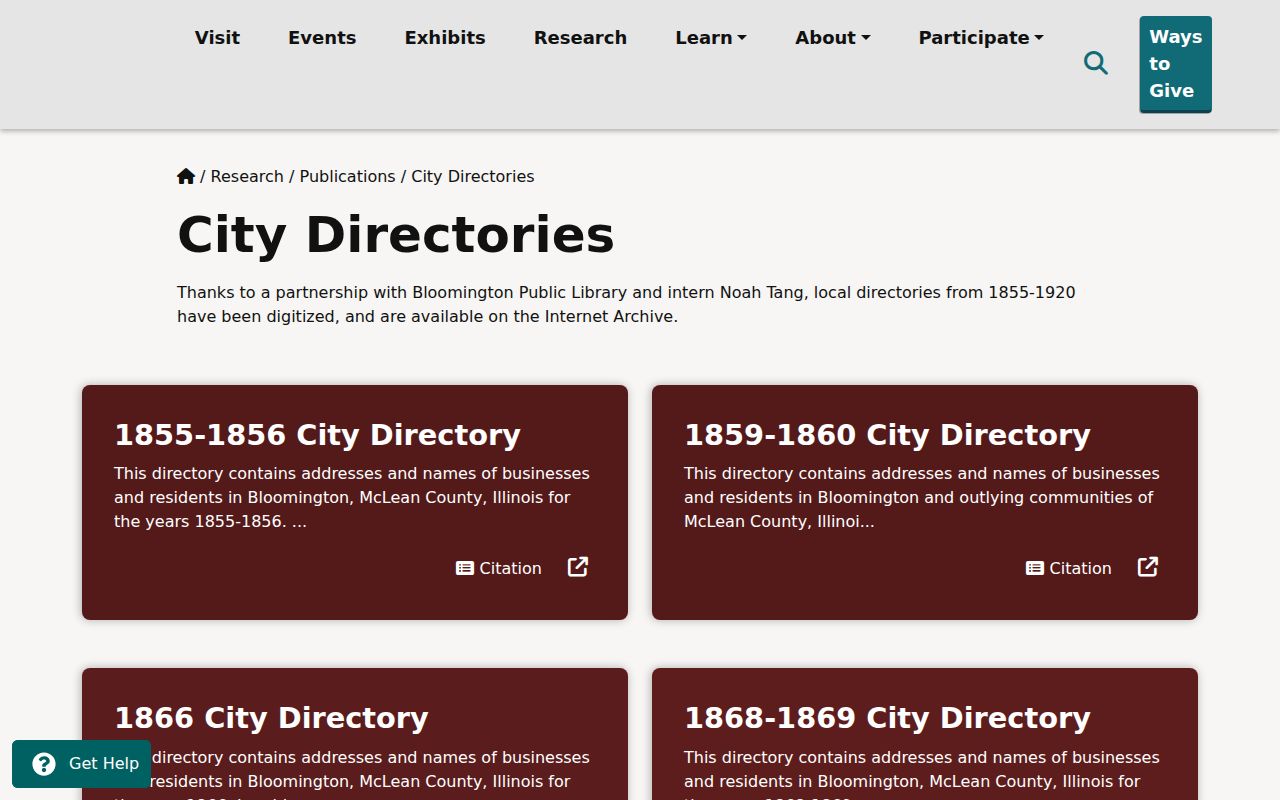 Normal city directory McLean Museum digitized collection