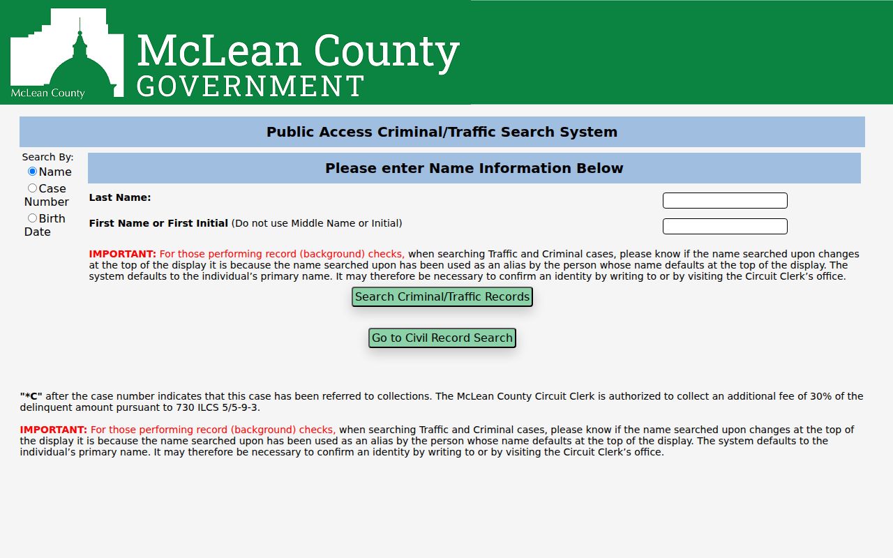 Normal residents directory McLean criminal court search
