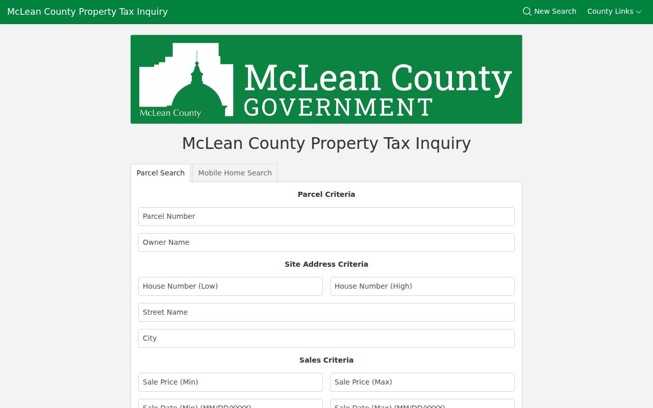 Normal street directory McLean assessor address fields